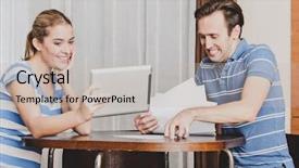  Presentation with paper line - Presentation design enhanced with account on line they don background and a  colored foreground