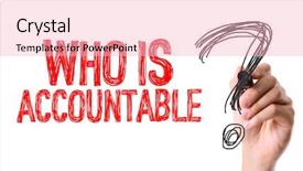  Presentation with marker - Cool new PPT theme with accountability - hand with marker writing backdrop and a lemonade colored foreground