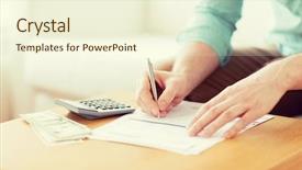  Presentation with money notes - Slides having accountability - savings finances economy and home background and a cream colored foreground