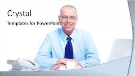  Presentation with accountant - Colorful slide deck enhanced with accountant businessman isolated on white background backdrop and a white colored foreground