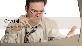  Presentation with irs - Colorful presentation design enhanced with irs audit - accountant concentrating on his calculations backdrop and a coral colored foreground