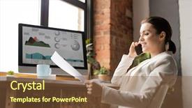  Presentation with accountant - Amazing PPT layouts having accountant reading one of papers backdrop and a tawny brown colored foreground