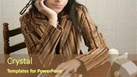  Presentation with accountant - Audience pleasing presentation design consisting of accountant-retro-woman-calculator-bad backdrop and a tawny brown colored foreground