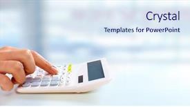  Presentation with accounting - Colorful presentation theme enhanced with accountant with calculator accounting tax backdrop and a sky blue colored foreground