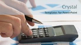  Presentation with accountant - Slide set featuring accountant-writing-on-a-business background and a sky blue colored foreground