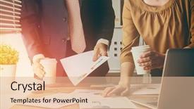  Presentation with collaborative - Amazing PPT layouts having accounting - man and woman working backdrop and a lemonade colored foreground