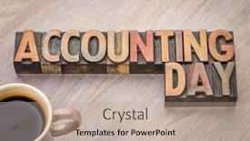  Presentation with accounting - Presentation theme consisting of accounting-day-word-abstract background and a mint green colored foreground