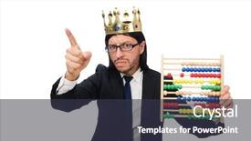  Presentation with abacus ucmas - Theme featuring bean counting - funny man with calculator background and a tawny brown colored foreground