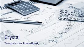  Presentation with financial accounting - Cool new presentation design with accounting information - financial charts and graphs backdrop and a sky blue colored foreground