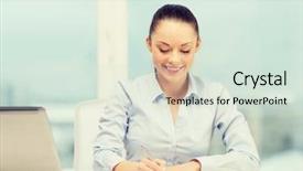  Presentation with accounting - Beautiful theme featuring accounting job - business office and tax concept backdrop and a soft green colored foreground