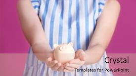  Presentation with education pink - Audience pleasing PPT theme consisting of accounting kids pay - young girl holding cute piggy backdrop and a lemonade colored foreground