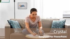  Presentation with taxes - Slides with accounting-taxes-and-finances-concept background and a coral colored foreground