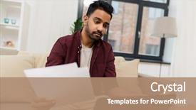  Presentation with iot agriculture technology concept man - Slide deck enhanced with accounting technology and people concept background and a coral colored foreground