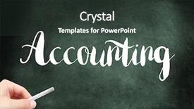  Presentation with accounting - Colorful PPT theme enhanced with accountinng school - accounting written on a blackboard backdrop and a dark gray colored foreground