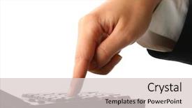  Presentation with hand up - Beautiful slides featuring accountinng school - girl hand calculate backdrop and a  colored foreground