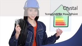  Presentation with rating - Presentation consisting of accredited - electrician with an energy rating background and a light gray colored foreground