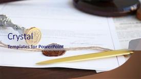  Presentation with wax - PPT layouts enhanced with accredited - old notarial wax seal background and a sky blue colored foreground