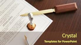  Presentation with wax - Beautiful PPT theme featuring accredited - stamping old notarial wax seal backdrop and a tawny brown colored foreground