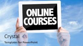  Presentation with online pornography - Beautiful PPT layouts featuring accredited - tablet pc with text online backdrop and a light blue colored foreground