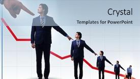  Presentation with success failures - Presentation design with accuation business - businessmen blaming each other background and a light blue colored foreground