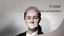  Presentation with release - Presentation theme having accuation business - release of guiltless accused background and a  colored foreground