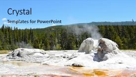 Presentation with yellowstone - Colorful slide deck enhanced with accumulation - grotto geyser is a fountain-type backdrop and a light blue colored foreground