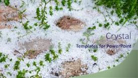  Presentation with natural disaster - Audience pleasing PPT theme consisting of accumulation-of-ice-pellets backdrop and a sky blue colored foreground