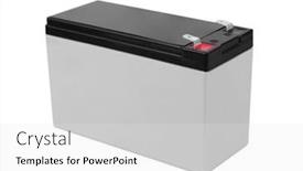  Presentation with accumulator - PPT theme enhanced with accumulator-battery-isolated-on-white background and a white colored foreground