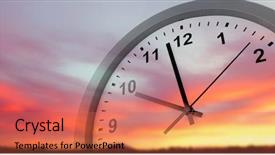  Presentation with clock face - Colorful slide set enhanced with accuracy - clock face in bright sky backdrop and a coral colored foreground