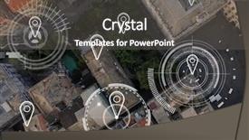  Presentation with city of chicago aerial view - Theme featuring accuracy - digital composite of city aerial background and a gray colored foreground