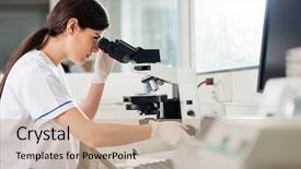  Presentation with scientist - Audience pleasing slides consisting of accuracy - side view of young female backdrop and a coral colored foreground