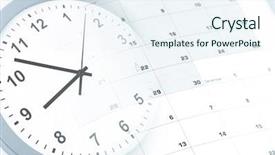  Presentation with clock face - Beautiful PPT layouts featuring accurate - clock face and calendar composite backdrop and a sky blue colored foreground