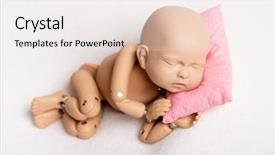  Presentation with newborn baby on his mothers and - Beautiful theme featuring accurate doll of newborn baby backdrop and a white colored foreground