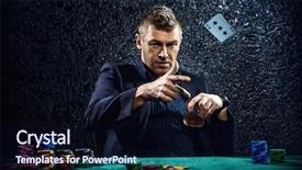  Presentation with playing cards - PPT layouts consisting of ace clubs - excited gambling man throwing playing background and a wine colored foreground