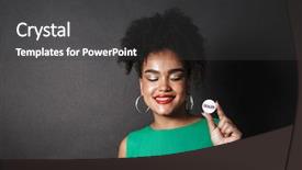  Presentation with black woman - Slides enhanced with aces chips - confident african woman wearing dress background and a dark gray colored foreground