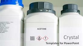  Presentation with laboratory chemical - Presentation theme having acetone-acetone-hazardous-chemical background and a sky blue colored foreground