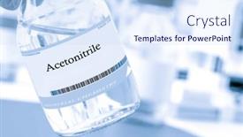  Presentation with organic chemistry - PPT theme featuring acetonitrile-a-polar-aprotic-solvent background and a sky blue colored foreground