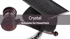  Presentation with gavel - Colorful slide set enhanced with student s acheivement - master's hat and gavel isolated backdrop and a dark gray colored foreground