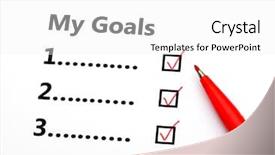  Presentation with goal - Audience pleasing slide deck consisting of achieved goal backdrop and a white colored foreground