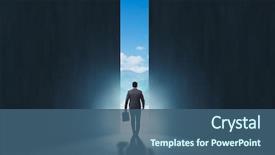  Presentation with achievement - Slide set consisting of achievement - businessman walking towards his ambition background and a ocean colored foreground