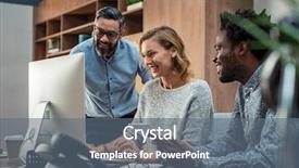  Presentation with business casual - PPT layouts consisting of achievement - casual businessmen and cheerful business background and a gray colored foreground