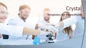  Presentation with creative - Presentation theme enhanced with achievement - creative team of young scientists background and a lemonade colored foreground