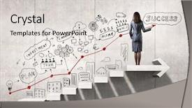  Presentation with achievement - Slide deck featuring achievement - great plan for success achieving background and a light gray colored foreground