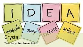  Presentation with achieve - Theme featuring achievement - idea acronym imagine dare execute background and a yellow colored foreground