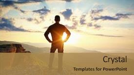  Presentation with achievement mountain - Presentation consisting of prussian - flag of gorzow wielkopolski city background and a dark gray colored foreground