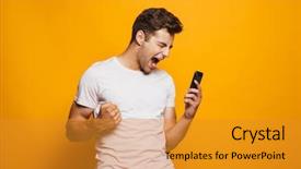  Presentation with yellow - Audience pleasing slide deck consisting of achievement - portrait of a thrilled young backdrop and a gold colored foreground