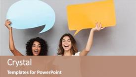  Presentation with achievement - Amazing presentation theme having achievement - portrait of two happy young backdrop and a coral colored foreground