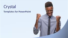  Presentation with african american business - Presentation having achievement - young african american business man background and a sky blue colored foreground