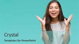  Presentation with arab - Presentation enhanced with achievement - young beautiful arab woman background and a seafoam green colored foreground