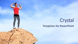  Presentation with winner announcement award success - Presentation enhanced with achievement celebration - success - winner man background and a sky blue colored foreground